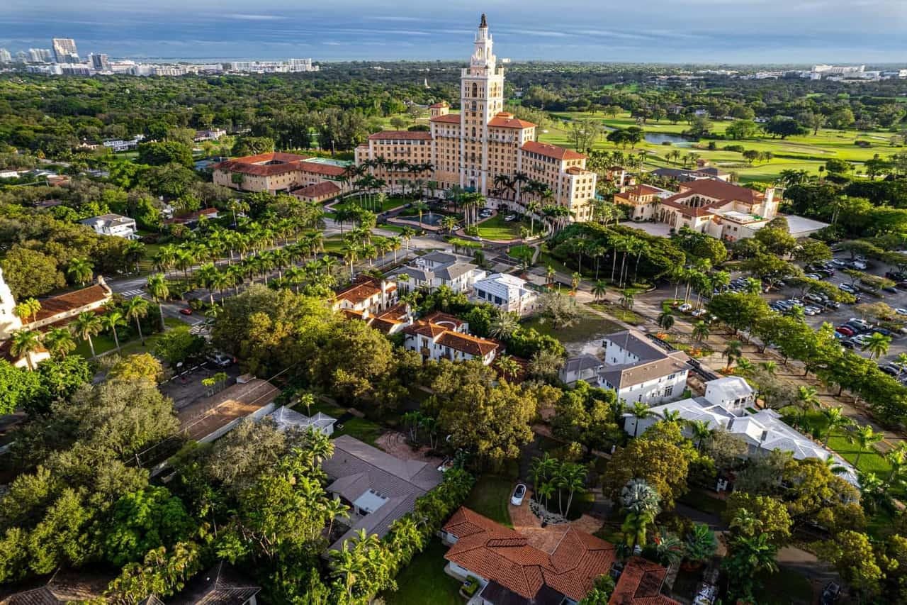 A view of Coral Gables, Florida.